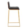 LumiSource Set of 2 30" Mason Mara Barstools Gold Metal Walnut PU Leather - 3 of 4