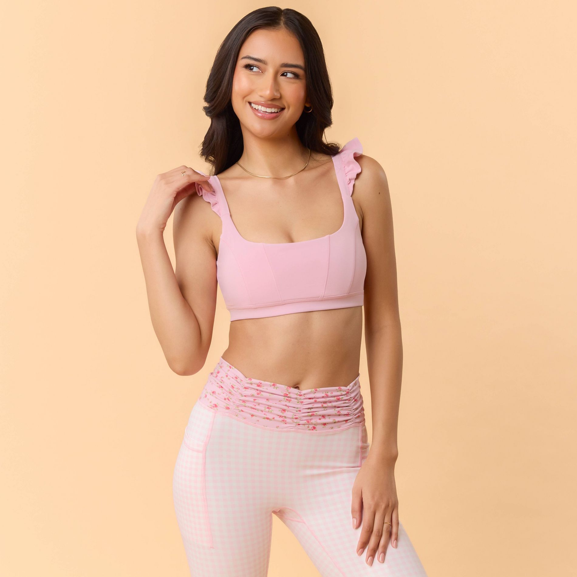 Blogilates Women's Ruffle Corset Sports Bra