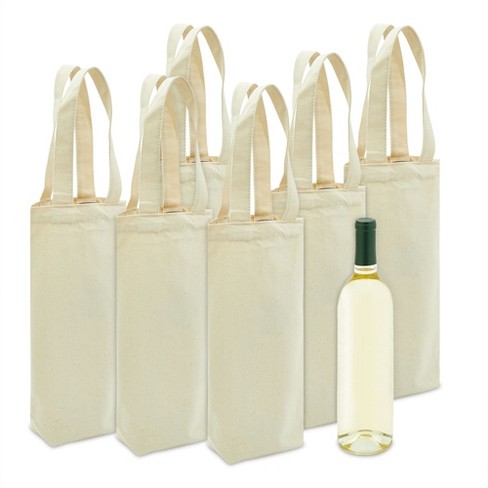 Set of 6 Blank Cotton Tote Bags Reusable 100