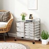 Costway 9 Drawer Rolling Organizer Cart Utility Storage Tools Scrapbook Paper Multi-Use Macaron/White/Hot Pink/Light Pink/Clear/Black - 4 of 4