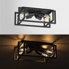 YANSUN 11.41 in. 4-Light Industrial Caged Flush Mount , Metal Black Square Ceiling Light Fixtures for Kitchen Island - 3 of 4