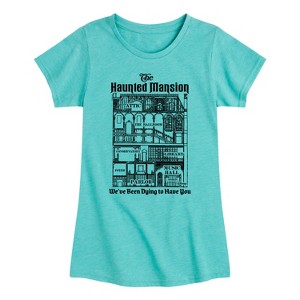 Girls' - Disney - Haunted Mansion Parks Attraction Fitted Short Sleeve Graphic T-Shirt - 1 of 4