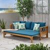 Akoasm Outdoor Extendable Spacious Seat Teak Wood Lounge Chair with Cushion for Garden & Courtyard-Teak - 2 of 4