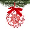 5.0 Inch Peppermint Wreath Red And White Tree Ornaments - 3 of 3