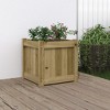 vidaXL Garden Planter - Decorative Outdoor Herb Plant Pot - Impregnated Pine Wood - Square 15.7" x 15.7" x 15.7" - 2 of 4