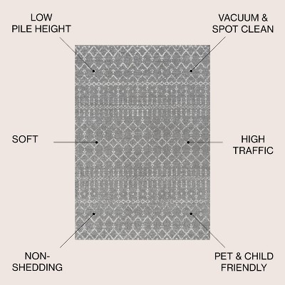 Gray and Ivory Trellis 8' x 10' Synthetic Area Rug