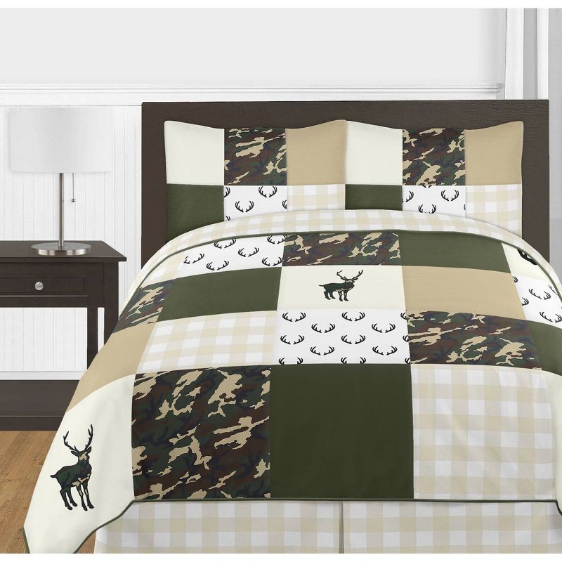 3pc Woodland Camo Full/Queen Kids&#39; Comforter Bedding Set - Sweet Jojo Designs, 1 of 4
