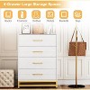 Narrow Chest of Drawers, Small White Cabinet with Handles , Table for Bedroom, Hallway, Living Room, Multifunctional Space-Saving - 4 of 4
