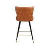 Meridian Furniture,Hendrix Cognac Vegan Leather Counter/Bar Stool, Set of 2 - 4 of 4