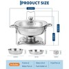 Chafing Dishes for Buffet, 5 QT Buffet Servers and Warmers Set of 2/4, Round Chafing Dishes with Glass Lid, Stainless Steel Food Warmers - 2 of 4