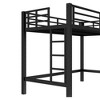 TUYOHW Metal Loft Bunk Bed with Dual Ladders & Guardrails,Multiple Sizes Loft Bed Frame with Open Under-Bed Space for Dorms,Bedrooms,Black - 4 of 4