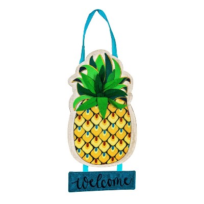 Welcome to Our Home Pineapple Door Decor, 17 x 18"