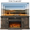SinCiDo Fireplace TV Stand for 80 Inch TV, 32in Tall Farmhouse Highboy Entertainment Center with Sliding Barn Doors - 2 of 4