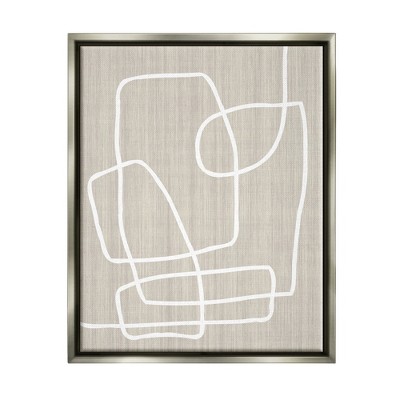 Stupell Industries Contemporary White Line Shapes Minimal Grain Design
