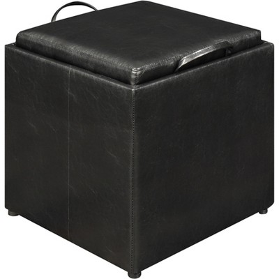 Park Avenue Single Ottoman with Stool Black - Breighton Home