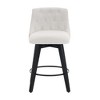 NicBex 25" Swivel Bar Stools Set of 2,Counter Height Bar Stools with Button-Tufted Back,Linen Stool Chair for Bar,Stools for Kitchen Counter - 2 of 4