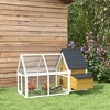 PawHut 65" Chicken Coop Wooden Chicken House Rabbit Hutch Poultry Cage Hen Pen Backyard with Nesting Box, Ramp, Run - 2 of 4