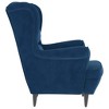 vidaXL Modern Velvet Armchair in Blue - Stylish and Comfortable Seating Solution with Plywood Frame and Padded Seat - 4 of 4