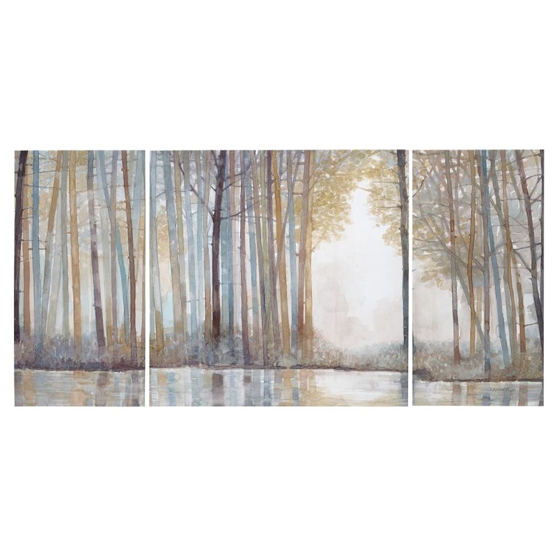 (Set of 3) 30&#34; Height Forest Reflections Gel Coated Canvas, 1 of 13