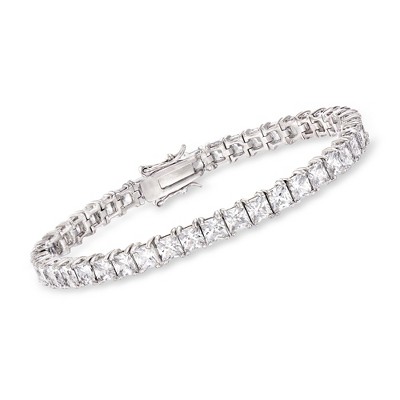 Ross-Simons 16.00 ct. t.w. Princess-Cut CZ Tennis Bracelet in Sterling Silver