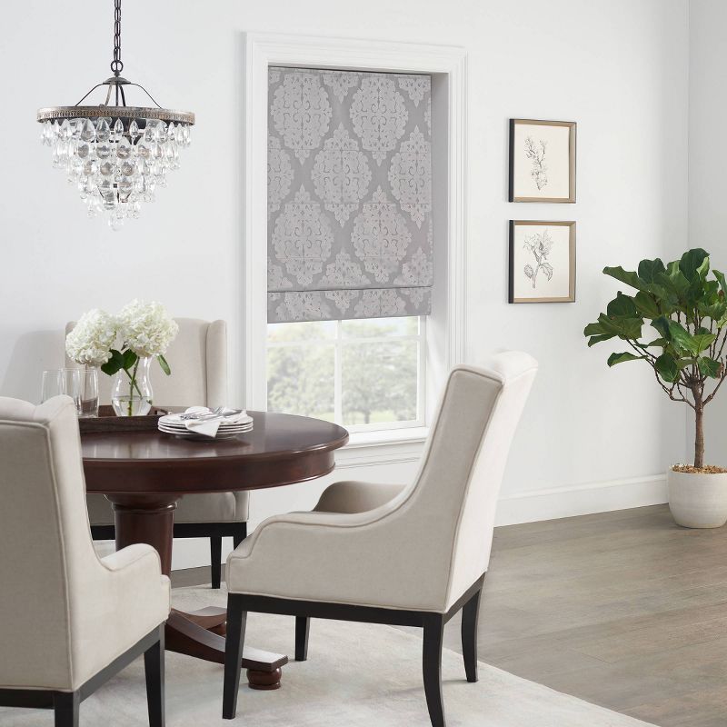 Carlton Damask 100% Total Blackout Cordless Roman Blind and Shade - Eclipse, 4 of 13