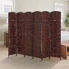HOMCOM 6' Tall Wicker Weave 6 Panel Room Divider Privacy Screen - 2 of 4