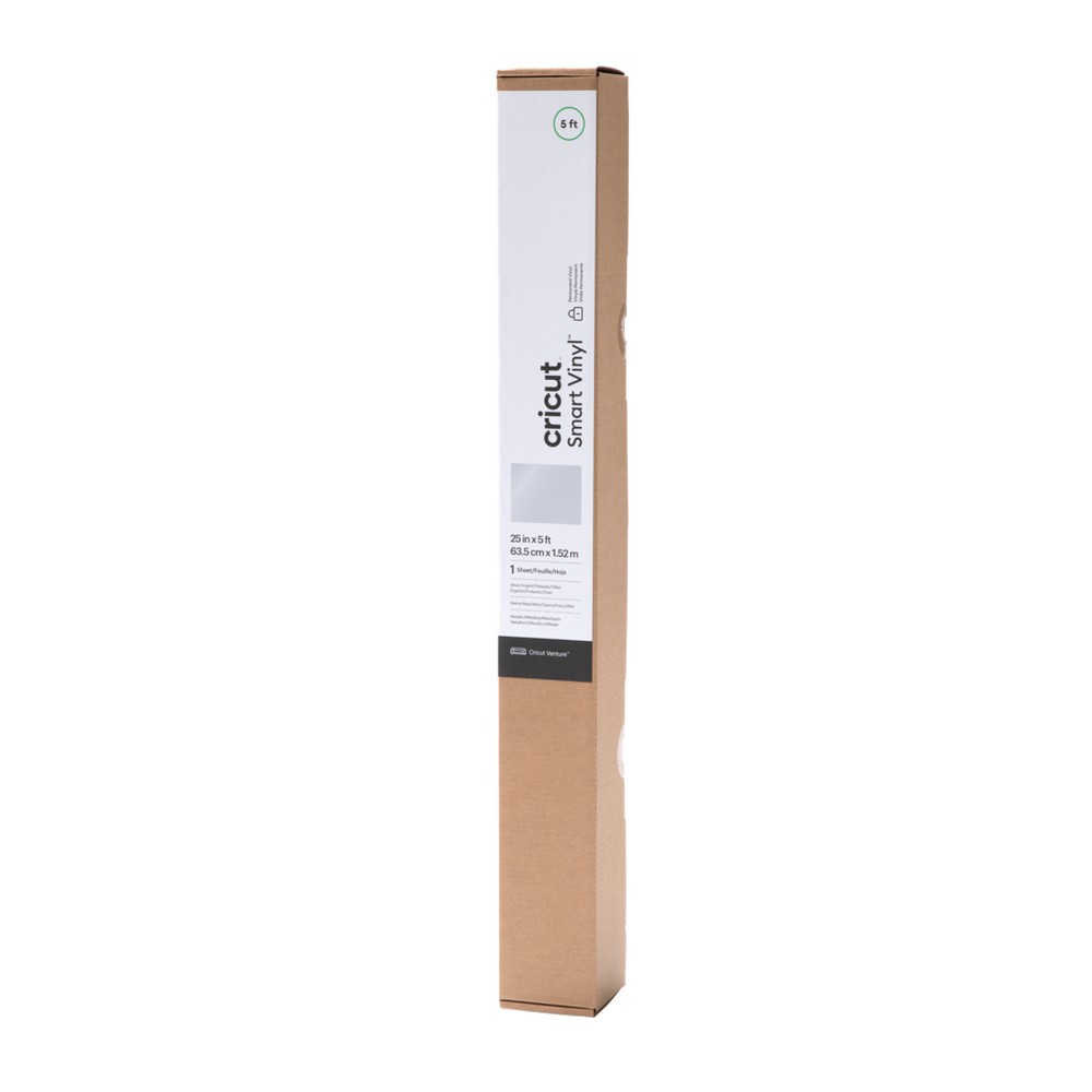 Cricut Venture 5'x25" Permanent Vinyl Matte Metallic Silver: Craft Cutting Material, PET, Compatible with Cricut Venture