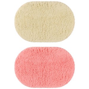 Unique Bargains 2 Pcs Absorbent Soft Thick Shag Bath Mats for Shower Bathtub Spa Floors - 1 of 4