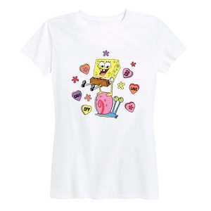 Women's - SpongeBob SquarePants - Valentine's Day Merchandise Short Sleeve Graphic T-Shirt - 1 of 4