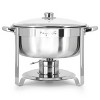MegaChef 7.9 Quart Round Stainless Steel Professional Chafing Dish/Food Warmer/Buffet Server Serving Trays - 2 of 4
