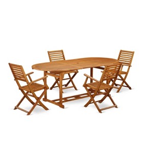 HomeStock 5-Pc Natural Oil Finish Solid Wood Top-Dining Room Set-Seats 4 - 1 of 4