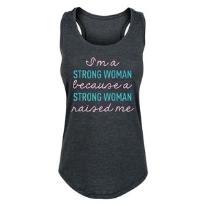 Women's - Instant Message - I'm a Strong Woman- Women's Racerback Tank Graphic Racerback Tank - 1 of 4