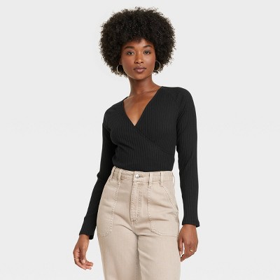 v neck wrap around top