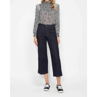 Women's Wide Leg Braided Side Seam Crop Jeans - Judy Blue