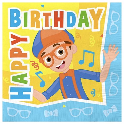 Treasures Gifted Blippi Party Napkins - Blippi Party Supplies - 32 Pack