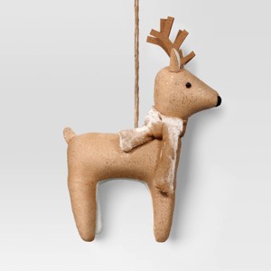 Christmas Fabric Deer Ornament Brown - Wondershop™ - 1 of 3