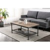 Newport Coffee Table Gray/Natural - Boraam: Metal Frame, Fir Wood Top, 42" L x 24" W x 18" H - 2 of 4