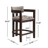 Christopher Knight Home Stowe Upholstered 26" Rubberwood Counter Stool with Footrest (Set of 2) - 3 of 4