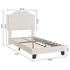 Twin Size Velvet Bed Frame, Corduroy Upholstered Twin Bed Frames Platform with Adjustable Headboard - 2 of 4