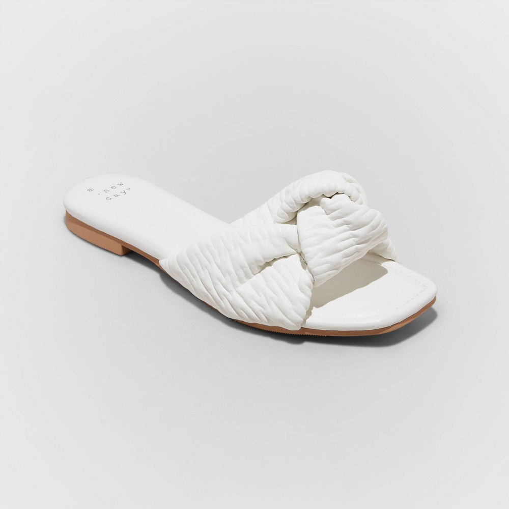 Women's Ruth Slide Sandals - A New Day™ Off-White 6