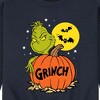 Men's - The Grinch - The Grinch Halloween Pumpkin Graphic Fleece Sweatshirt - 2 of 4
