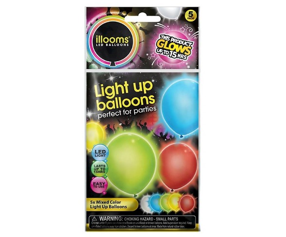 5ct illooms&#174; LED Light Up Mixed Solid Balloon