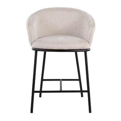 Ashland Cream and Black Swivel Counter Stools Set of 2