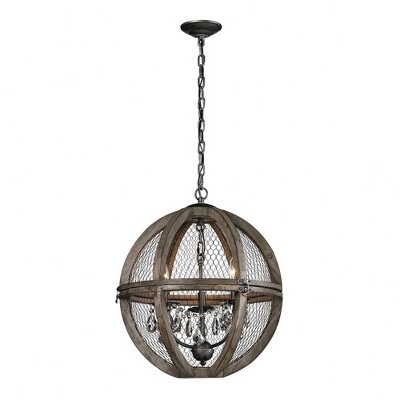 Elk Home Renaissance Invention 3 - Light Chandelier in  Aged Wood