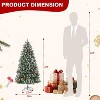 Flocked Christmas Tree, Xmas Tree with Pine Cones & Berries, Easy Assembly, Metal Stand Included for Indoor Outdoor Holiday Home Decor - 2 of 4