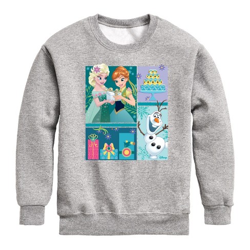 Boys' - Disney - Elsa, Olaf & Anna Birthday Celebration Graphic Long Sleeve Fleece Sweatshirt - image 1 of 4