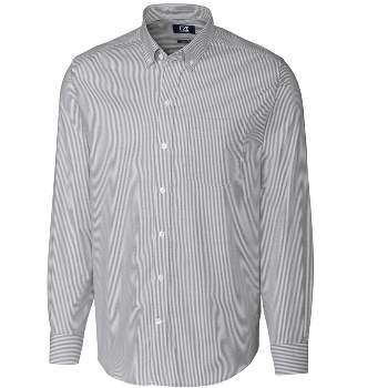 Cutter & Buck Stretch Oxford Stripe Mens Long Sleeve Dress Shirt : Target