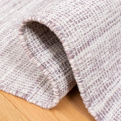 Silver 6' x 9' Handmade Cotton Flat Woven Area Rug