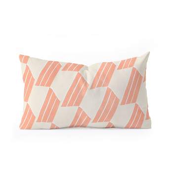 SunshineCanteen minimalist pink hex tile Oblong Throw Pillow - Society6