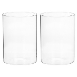 Unique Bargains Flower Candle Holder Glass Cylinder Vase 2 Pcs - 1 of 4
